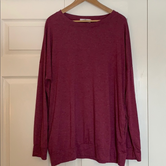 Purple Long-Sleeve Tee with Pockets XXL - Picture 1 of 5